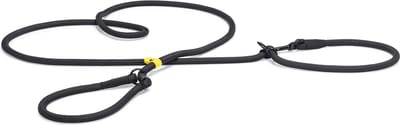 Beeztees Premium Parinca - Hondenriem - Rond - Met Halsband - Nylon - Zwart - 300x1,2 cm