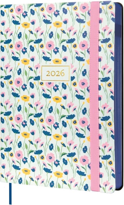 Finocam - Calendar 2026, 1 day per page, January - December (12 months), A5 with elastic and pointed tape, soft cover Flexi Joy, Fiona, Spanish