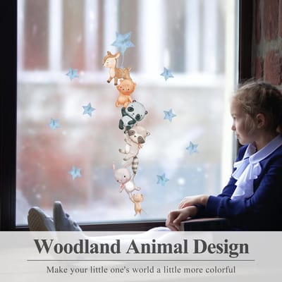 LIVIA HOME- Raamstickers Kinderen 20x28cm - Dubbelzijdige Plakstickers - Panda/Rabbit - Waterdicht - Duurzaam - Eenvoudig te Verwijderen - Vensterstickers