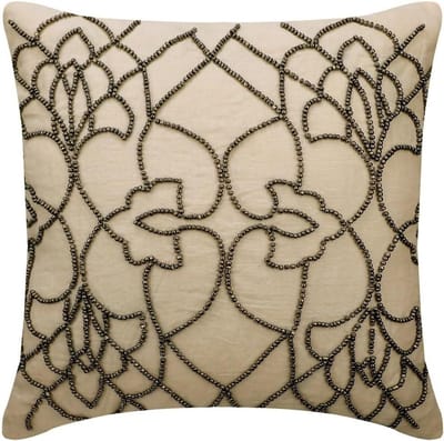Sierkussens Linnen - Kussenhoezen Abstract - Woonkamer Decoratie - Handgemaakt Met Rits - 50x50 cm - Beige