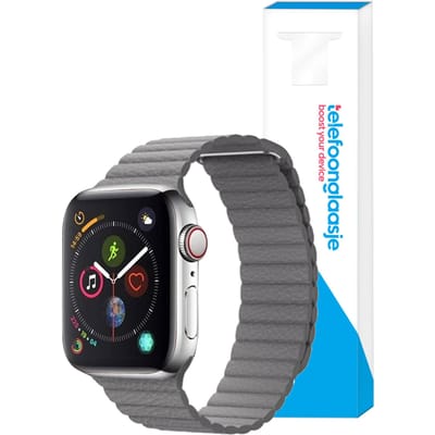 Lederen ribbel bandje Apple Watch 1/2/3/4/5/6/SE ? 38/40mm - Grijs