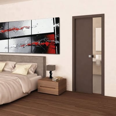 Verborgen enkele schuifdeur kit - zilver - 203x76 cm - 90kg