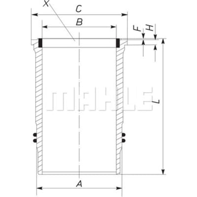 Voering, cilinderkop MAHLE 227 LW 00109 001