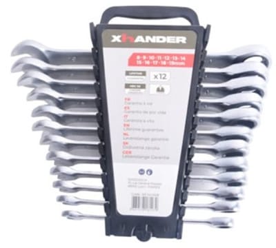 XHANDER Ringratelsteeksleutelset 12-delig - 8 tot 19 mm