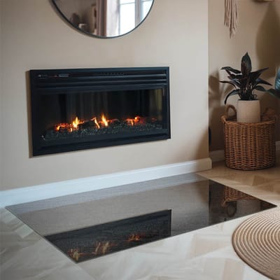 Coloray Vloerplaat Houtkachel - Vloerplaat voor Houtkachel - 120 cm x 80 cm - Vloerplaat Open Haard - Zwart Vloerplaat Kachel - Vloerplaat Voor Kachel - Plaat voor Onder Kachel - Kachel Vloerplaat - Plaat Kachel