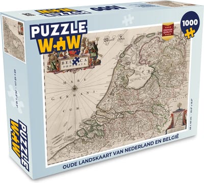 Puzzel Oude landskaart van Nederland en België - Legpuzzel - Puzzel 1000 stukjes volwassenen