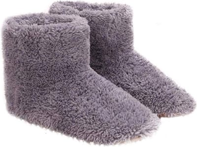TechU™ Warme Fleece Voetenwarmer – Zachte Pluche Voet Heater – USB Plug-in – Grijs