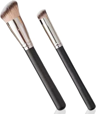 Kabuki Concealer Borstels - 2 Stuks Mengborstels voor Make-up, Ideaal voor Contouren en Vloeibare Crème en Poeder