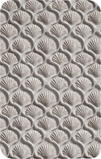 WC mat 50x80 cm - Antislip - Zand - Schelpenvorm - Grijs - Toiletmat - Vloermat - Douchemat - Toilet tapijt - Toiletmatten
