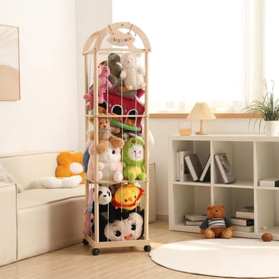 Opbergorganizer Knuffels - Speelgoedhouder Dierentuin - Kinderkamer Decoratie - 360 Graden Rotatie - 156x156x156 cm - Kleurrijk