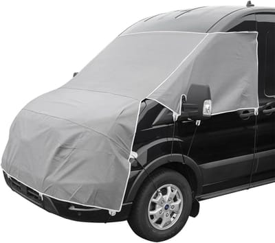 Voorruitafdekking Caravan - Afdekzeil Camper - Voertuig Beschermen - UV-Bescherming Vliesstof - 160 g/m² - Grijs
