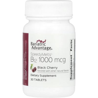 Bariatrische Voordeel, SpeedyMelts®, B12, Zwarte Kers, 1.000 mcg, 30 Tabletten