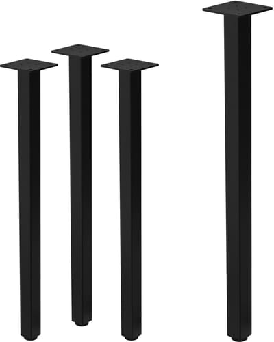 Set van 4 tafelpoten I-Design 72 cm zwart Tafelframe van gepoedercoat staal, profiel 4x4 cm, in hoogte verstelbare meubelpoten ML-Design