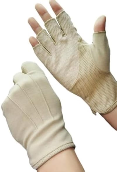 Katoenen Vingerloze Handschoenen Unisex - Antislip Fietshandschoenen, Zonbescherming, Halve Vingers, Sporthandschoenen voor Autorijden, Motorfiets, Fitness en Outdooractiviteiten