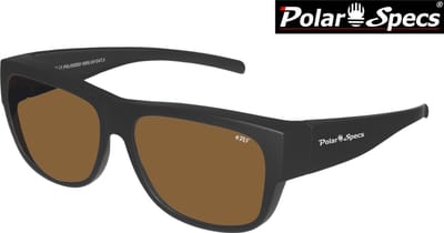 Polar Specs® Overzet Zonnebril PS5096 – Mat Zwart – Polariserend Bruin standaard Cat.3 – Large – Unisex