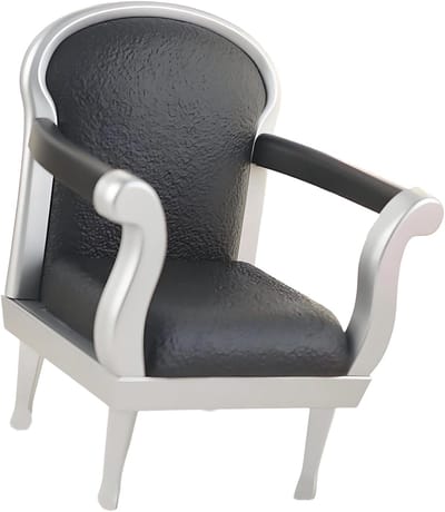 Miniatuur Fauteuil - Poppenhuis Meubel - Poppenhuis Decoratie - Gedetailleerd Houtsnijwerk - 38 x 25 x 10 cm - Zwart
