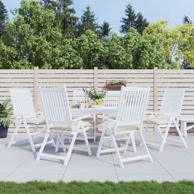 vidaXL - Stoelkussens - 6 - st - 50x50x7 - cm - oxford - stof - crèmewit