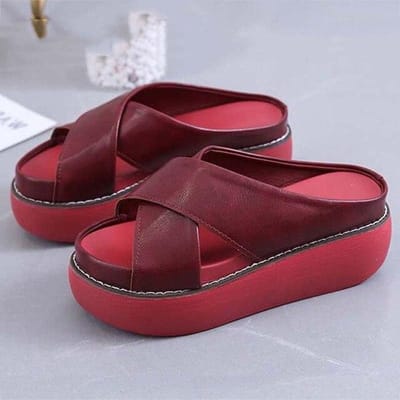 Vrouwen Sandalen Vintage Vrouwen Platform Sandalen Antislip Dikke Bodem Dames Schoenen Casual Vrouwen Slippers Strand Slides Vrouwelijke Schoenen 41 rood