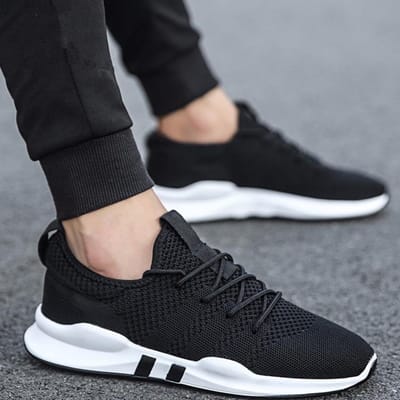 Herenschoenen Nieuwe Mode Ademende Hardloopschoenen Vetersluiting Zachte Zool Student Casual Trend Sneaker 44