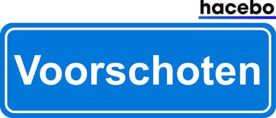 Hacebo - Plaatsnaam Sticker - 29x10 CM - Voorschoten sticker - Verkeersborden sticker - grappige cadeaus - Voorschoten