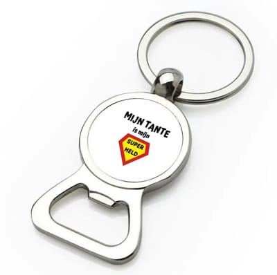 Akyol - mijn tante is mijn superheld flesopener - Tante - super tante - verjaardag - cadeautje voor tante - tante artikelen - kado - geschenk - 9 bij 3 cm