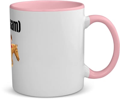 Akyol - paardrijden jockey koffiemok - theemok - roze - Paarden - paarden/jockey liefhebbers - iemand die houdt van paarden of jockey - verjaardag - cadeau - kado - 350 ML inhoud