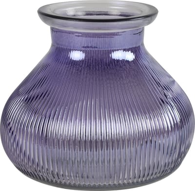 Decostar Bloemenvaas - paars/transparant glas - 12 x 15 cm - vaas