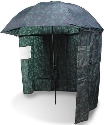 NGT 45'' Camo Brolly Met Zijschermen - Visparaplu - Camouflage
