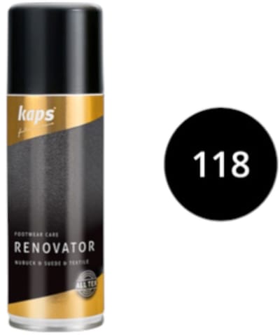 Kaps Renovator Spray voor suede en nubuck - frist de kleur op en verzorgt het leer - (118) Zwart - 200ml