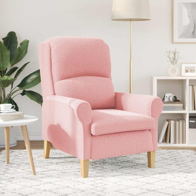 vidaXL - Fauteuil - Roze - Zachte - Sherpa-stof