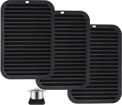 Hittebestendige Siliconen Onderzetters, 30 x 23 cm, Set van 3, Ideaal voor Keuken, Woonkamer en Badkamer, Tot 230 °C