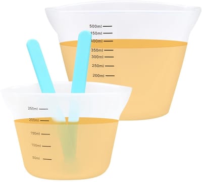Dailygoods- Maatbeker Set 2 Stuks - Siliconen Maatbeker 250/500 ml - Opvouwbaar - Antiaanbaklaag - Herbruikbaar - Gemakkelijk Schoon te Maken - Mengbeker