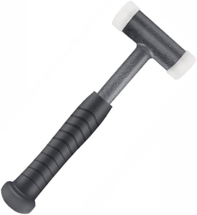 Nylon Hamer - Dubbele Klaphamer - Meubelmontage - Schokabsorberend Handvat - 28 cm - Zwart