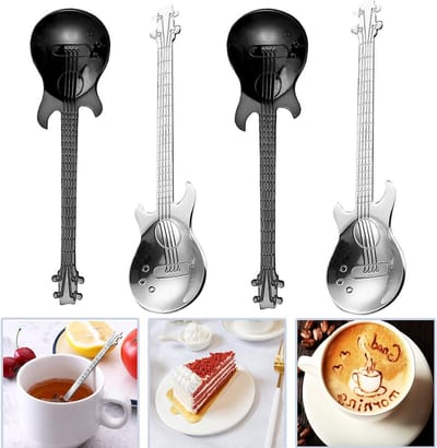 Set van 4 RVS Theelepels met Lange Handgreep voor Latte Macchiato en Iced Coffee, Perfect voor Roeren en Serveerlepel