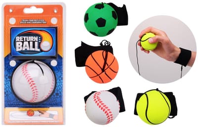 Johntoy - Gooi- en vangbal set: Voetbal, Tennisbal, Honkbal & Basketbal