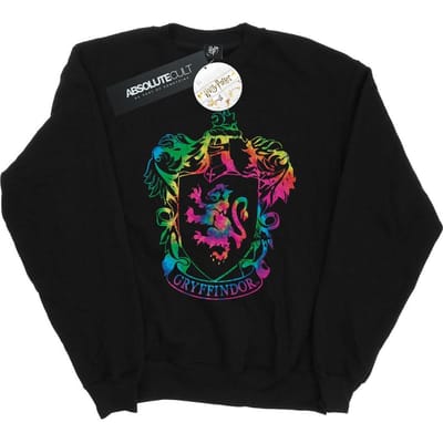 Harry Potter Meisjes Gryffindor Crest Tie Dye Ingevuld Sweatshirt (Zwart)