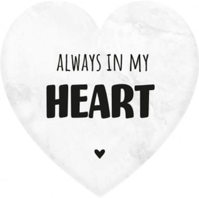 Marmeren hartje - Always in my heart - 5x5cm