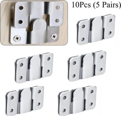TLVX 5 sets Sterke Meubel Klem Connectors Zilver 54mm x 30mm – Ophangsysteem Kast – Keukenkastjes – Fotolijsten – Bankstel samenvoegen – Beugel interlock – Muurhaken – RVS Bevestiging Gesp – Ophangbeugels – Demontabel – (10 stuks)