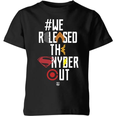 Justice League We Released The Snyder Cut Icons Kids' T-Shirt - Black - 98/104 (3-4 jaar)