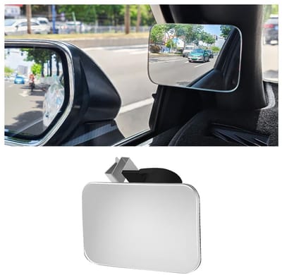 Dailygoods- Dodehoekspiegel 360° draaibaar - Groothoekspiegel - HD-glas - ABS-behuizing - Universeel voor voertuigen - Afmetingen 8x5.5cm - Achteruitkijkspiegel