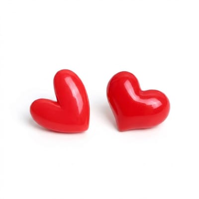 Roodkleurige hart broche set dames – 2 stuks metalen broches met glad hartvormig ontwerp – decoratieve spelden voor sjaal, jas of kledingaccessoire