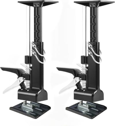 Deurlift - Deurlifter - Platenlift - Multifunctioneel - Kastkrik - Klemmen - Ondersteunen - Lijmklem - Liften - Deuren - Platen - Verhuizen - Verplaatsen - Tillen - Hoogte 39 cm - 2 stuks - Met Schaal