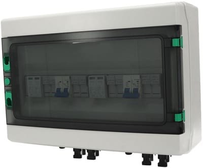 PV Solar Combiner Box - Energie Beheer - Zonne-energie Opslag - Hoge Veiligheid - 41x34x18 cm - Grijs
