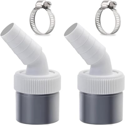 Afwasmachine Afvoeradapter 1/4 inch - 2 Stuks met Slangklemmen voor Ø 40 mm Buis