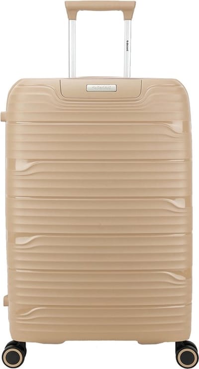 Decent EXPLORER Spinner TSA Reiskoffer 68 liter - Middelmaat koffer 66x45x26 cm – Reiskoffer met wielen - Lichtgewicht koffer – Reiskoffer midden - Veilig TSA Cijferslot – Champagne