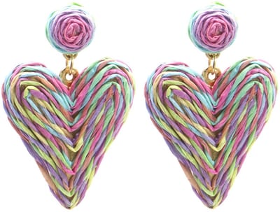 Oorbellen Hart – Kunststof – 6x4cm – Multikleur – valentijn – cadeau