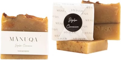 Jojoba Cinnamon handgemaakte natuurlijke zeep bar (100 gram) - hydraterend, verzorgend en beschermend - met shea boter, kokosolie, olijfolie en castor olie
