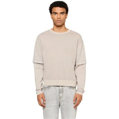 Urban Classics - Washed Double Layered Longsleeve shirt - XXL - Grijs