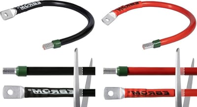 Batterijkabel Rood Zwart - Stroomkabel Accu - Energie Overbrengen - Met Kabelschoen M10 - 10 mm 2 - Rood Zwart