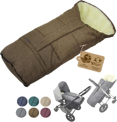 Winter Voetenzak - Buggy Slaapzak - Baby Warm Houden - Universele Pasvorm - 90-110 cm - Bruin Gevlekt